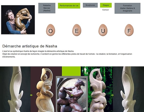 réalisation du site natasha-mercier.fr